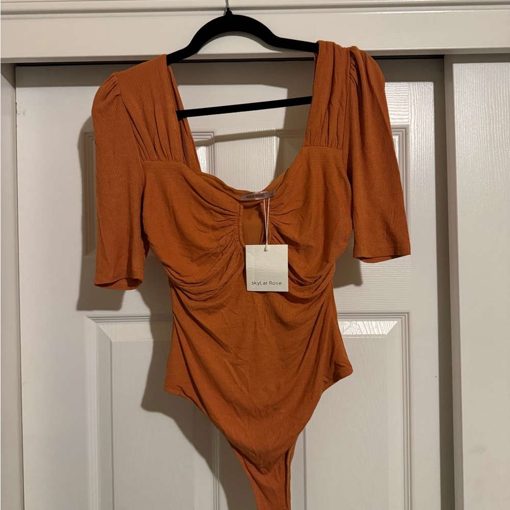 Women's Orange Bodysuit Top
